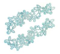 Lot de 2 appliques élégantes en dentelle pour décoration de robe de mariée - Patchs créatifs à coudre pour projets de mode - Appliques en dentelle polyester