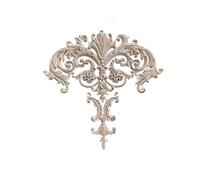 Lot de 2 appliques en bois de luxe pour décoration de meubles, sculpture sur bois pour salon, décoration d'intérieur florale et garniture décorative 38 cm x 37,5 cm