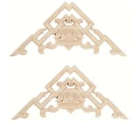 Lot de 2 appliques en bois sculpté 20 x 20 cm for cadre d'angle, décoration for armoire, lit, mur, plafond, meubles pour les meubles, les armoires, les murs et les po