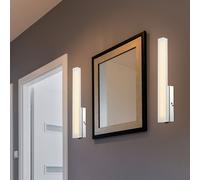 Lot de 2 appliques LED design salon éclairage couloir lampes chromées hauteur 33 cm