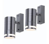Lot de 2 appliques LED façade bas spots en acier inoxydable jardin extérieur spots IP44 véranda