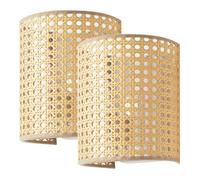 Lot de 2 appliques murales Ascot E27 20 x 16 x 12 cm blanc aspect rotin