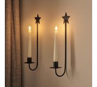 Lot de 2 Appliques Murales Étoiles avec Chandelles LED Ivoire TruGlow® et Télécommande
