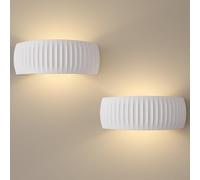 Lot de 2 appliques murales LED d'intérieur - 6 W - 30 cm - Décoration en plâtre - Lampe murale moderne - Blanc chaud - 3000 K - Pour salon, chambre à coucher, couloir, escalier - Classe énergétique D
