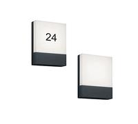 Lot de 2 appliques murales LED modernes - Rectangulaires - Anthracite
