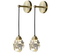 Lot de 2 Appliques murales LED réglables en Fil de Fer, intensité Variable 3 000 K-6 000 K, Lampes murales en Cristal Style Milieu du siècle avec Finition cuivre pour Salon, Chambre à Coucher, co