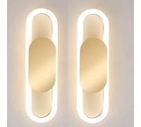 Lot de 2 Appliques murales Modernes à LED ovales à intensité Variable, Style Industriel, en métal, avec Abat-Jour en Silicone, pour Salle de Bain, Salon, Bureau, escaliers, Coiffeuse, Chambre à c