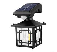 Lot de 2 appliques murales solaires d'extérieur avec détecteur de mouvement IP65 - Étanche IP65 - Lampe de sécurité de jardin avec 3 modes - Éclairage décoratif sans fil pour cour, terrasse, clôture