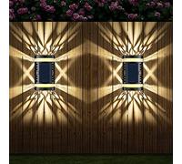 Lot de 2 Appliques murales solaires d'extérieur, Grande Taille, LED solaires, étanches, pour décoration de Jardin, Balcon, Cour, Paysage, Rue, Jardin