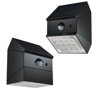 Lot de 2 appliques murales solaires formes personnalisables LED 2x LUMICUBE avec détecteur de mouvement H10cm