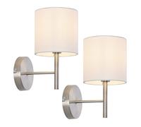 Lot de 2 appliques murales Winsford E14 argent blanc