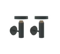 Lot de 2 appliques solaires BOLD, lampes solaires d'extérieur IP44, détecteur de mouvement d'extérieur, 3000 K blanc chaud, 400 lm, 55 h d'autonomie, résistantes aux intempéries - Gun Grey