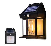 Lot 2 appliques solaires rétro, 17x12 cm, détecteur, 3 modes, abs