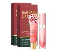 Lot de 2 après-lèvres et huile pour les lèvres - Sérum 2 en 1 - Soin intensif des lèvres - Cadeau de Noël - Porte-clés pratique - Soin des lèvres pour femme