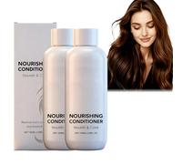 Lot de 2 après-shampoings volumateurs à l'huile de noix de coco et au beurre de karité, soin en profondeur pour cheveux secs et abîmés, fortifiant et nourrissant, sulfate, paraben, sans phtalates