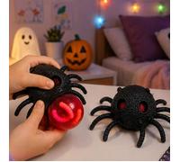 Lot de 2 Araignées Squishy - BG INTERNATIONAL - Lot de 2 Araignées Squishy 13 cm - Noir - Effet surprise - Anti-stress sensoriel