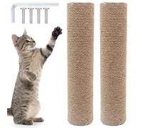 Lot de 2 arbres à chat de rechange, tronc à gratter pour chat, longueur : 40 cm, en sisal naturel, colonne à gratter avec vis M8, pièces de rechange pour la rénovation, l'artisanat