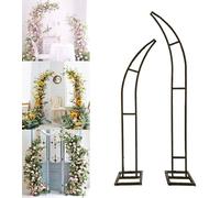 Lot de 2 arches de jardin en forme de lune avec kit de 5 outils floraux, pour décoration de mariage, fête, événement, 2 couleurs/3 tailles (taille : 1,8 m + 2,1 m, couleur : B)