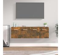 Lot de 2 armoires murales en bois de chêne fumé 60 x 36,5 x 35 cm - Armoires suspendues avec beaucoup d'espace de rangement - Pour cuisine, salle à manger, bureau - Design élégant