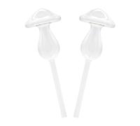 Lot de 2 Arroseurs Automatiques Champignon en Verre pour Plantes en Pot | Niveau D’eau Visible, Design Créatif et Unique, Accessoires de Jardinage pour Petite Surface