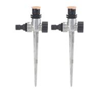 Lot de 2 arroseurs de jardin, arroseurs de pelouse goutte à goutte, buse d'irrigation de jardin, arroseur à impulsion en métal pour jardin, pelouse, plantes, fleurs, légumes