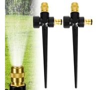 Lot de 2 arroseurs de pelouse en métal pour le jardin - Arroseur de jardin réglable - Arroseur automatique de jardin - Grande couverture de surface à 360 degrés pour pelouse et jardin