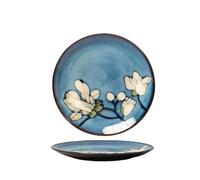 Lot de 2 assiettes à dîner en céramique, plats de service à dessert floral, 21,6 cm, assiette en porcelaine pour salade, steak, apéritif, vaisselle au design coloré pour cuisine, 2 pièces