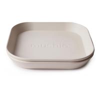 Mushie Pack Assiette Carrée Ivory 2uts