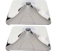 2x Plateau De Sol Pour Tabouret De Bar, Chaise Pivotante De Salle À Manger, Rectangulaire, Chrome Ø 37,5cm Multicolore