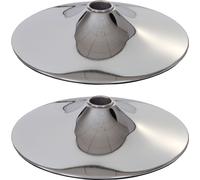 2x plateau de sol pour tabouret de bar chrome Ø 38,5cm Gris