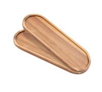 Lot de 2 assiettes en bois pour salle de bain, décoration d'intérieur, petit plateau décoratif pour comptoir en bois, plateau de savon de cuisine, support de produits cosmétiques, organisateur de
