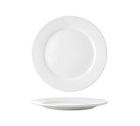 Lot de 2 assiettes plates en céramique blanche de 22,9 cm et 25,4 cm, assiettes de service rondes peu profondes pour steak, pâtes, salade, dessert, micro-ondes et four, restaurant et usage domestique