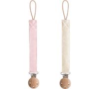 Lot de 2 Attache sucette en lin - Blush / Cream