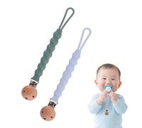 Lot de 2 Attache Tetine Silicone, Pacifier Clip Chain pour Garçons et Filles, Accroche Tetine Bebe, sans BPA, Garde la Tétine Propre