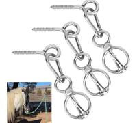 Lot de 2 attaches pour remorques à chevaux avec anneau de blocage - Équipement de dressage et accessoires pour remorques en acier inoxydable 304(three)