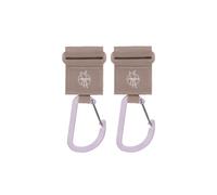 Lässig Fixation pour poussette (2 pcs.) fermeture autoagrippante Crochet Mousqueton Crochets pour poussette Crochets pour faire les courses Métal/Stroller Hooks with Carabiner beige 1107007301
