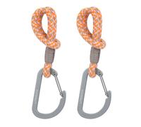LÄSSIG Fixation pour poussette (2 pcs.) Mousqueton Crochet pour poussette Crochet pour faire les courses/Stroller Hooks Cord beige/orange/lavender