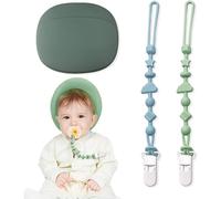 Lot De 2 Attaches-Sucettes,Attache Tetine Silicone,Accroche Tétine Bebe,Pour Garçons Et Filles Pacifier Chain Chaîne,Avec Sac De Rangement