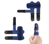 Lot de 2 attelles de doigt pour protéger les doigts cassés, soulager la douleur et redresser les doigts - Bleu