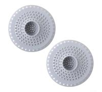Lot de 2 attrape-cheveux en silicone pour la prévention des obstructions, filtre propre pour baignoire, salle de bain, cuisine, flexible et usage domestique (gris)