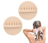 Lot de 2 attrape-cheveux en silicone pour paroi de douche - Ventouse murale - Outil de collecte de cheveux - Facile à nettoyer - Design amovible - Idéal pour baignoire (beige)