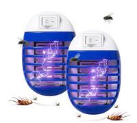 Lot de 2 Attrape-Mouches électriques d'intérieur à Brancher, Lampe Anti-Moustique, Tueur de Mouches avec lumière UV, Anti-insecttes électriques, piège à Mouches Puissant pour la Maison, la Cour