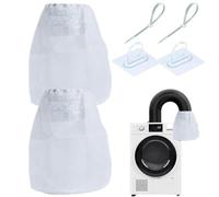 Lot de 2 attrape-poils pour sèche-linge - Sacs de rechange pour linge en nylon - Poches en coton pour dortoir, appartement, évier, vêtements