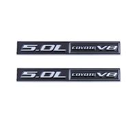 Lot de 2 autocollants 3D Coyote V8 pour voiture, moto, voiture, camion, VUS (noir argenté)
