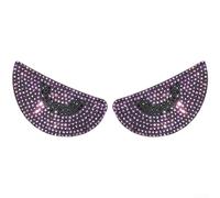 Lot de 2 autocollants 3D effet œil mystique réfléchissant pour casque de voiture et moto avec strass pour dissimuler les rayures et ajouter une touche décorative (diamant violet)