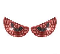 Lot de 2 autocollants 3D effet œil mystique réfléchissant pour casque de voiture et moto avec strass pour dissimuler les rayures et ajouter une touche décorative (diamant rouge)