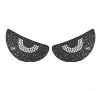 Lot de 2 autocollants 3D Mystic Eye réfléchissant diamant pour casque de voiture et moto avec strass pour dissimuler les rayures et ajouter une touche décorative (Onyx noir)