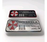 Lot de 2 autocollants 3D Umbrella Corporation - En aluminium - 10 cm de long - 4 cm de haut