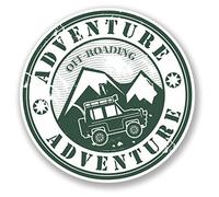 Lot de 2 autocollants Adventure Off Roading pour voiture, vélo, iPad, ordinateur portable 4 x 4#4189 (10 cm x 10 cm)