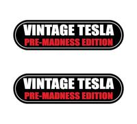 Lot de 2 autocollants amusants anti-Elon Vintage Pre Madness Edition pour pare-chocs de voiture Elon Musk Tesla ! I Bought This Before Elon Went Crazy Vinyl Decal (coins arrondis)